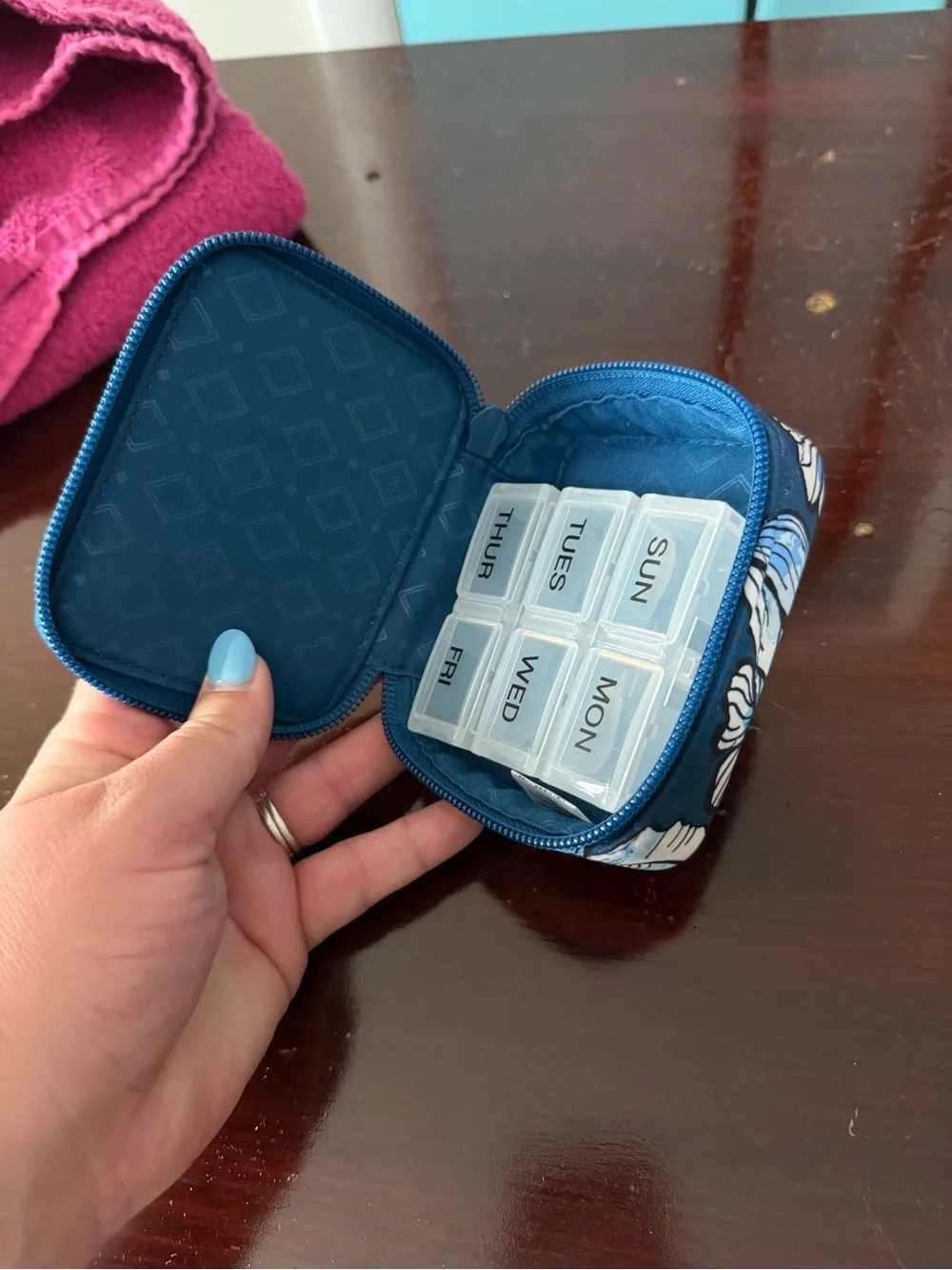 Vera Bradley Weekly Pill Organizer Case with Removable Day Boxes